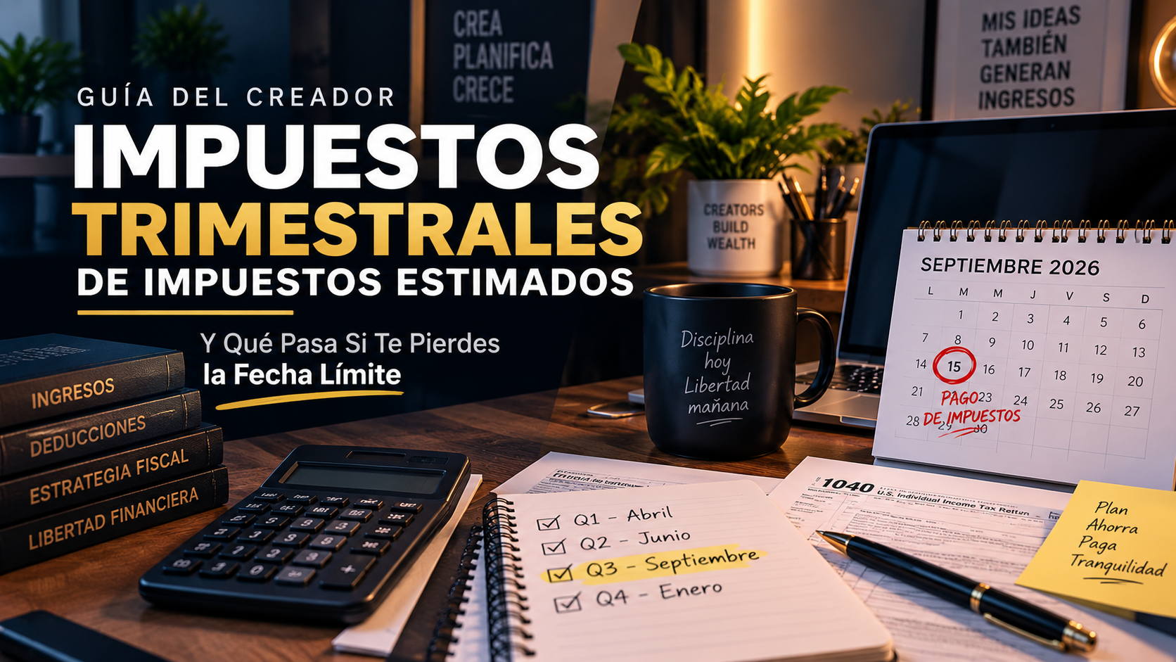 Guía del Creador Para Pagos Trimestrales de Impuestos Estimados (Y Qué Pasa Si Te Pierdes la Fecha Límite)